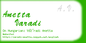 anetta varadi business card